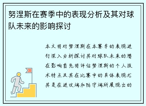 努涅斯在赛季中的表现分析及其对球队未来的影响探讨